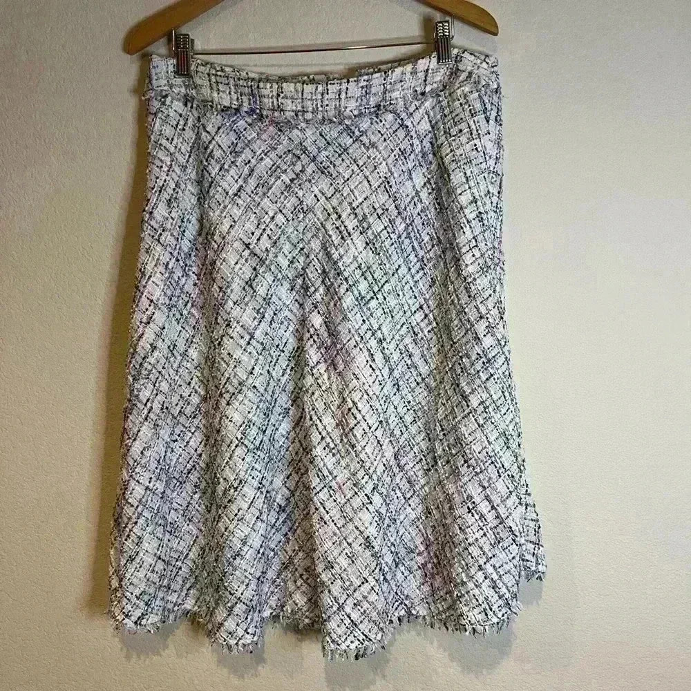 Ladies Fall/Winter Midi knit Skirt Colorful Plaid Lined knit Worthington Y2K‎ 14